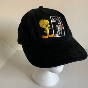 LOONEY TUNES POSTAL STAMP HAT VINTAGE 97’ SNAPBACK made in 🇺🇸